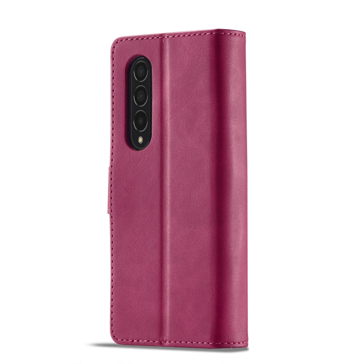 For Samsung Galaxy Z Fold4 5G LC.IMEEKE Calf Texture Leather Phone Case(Red)