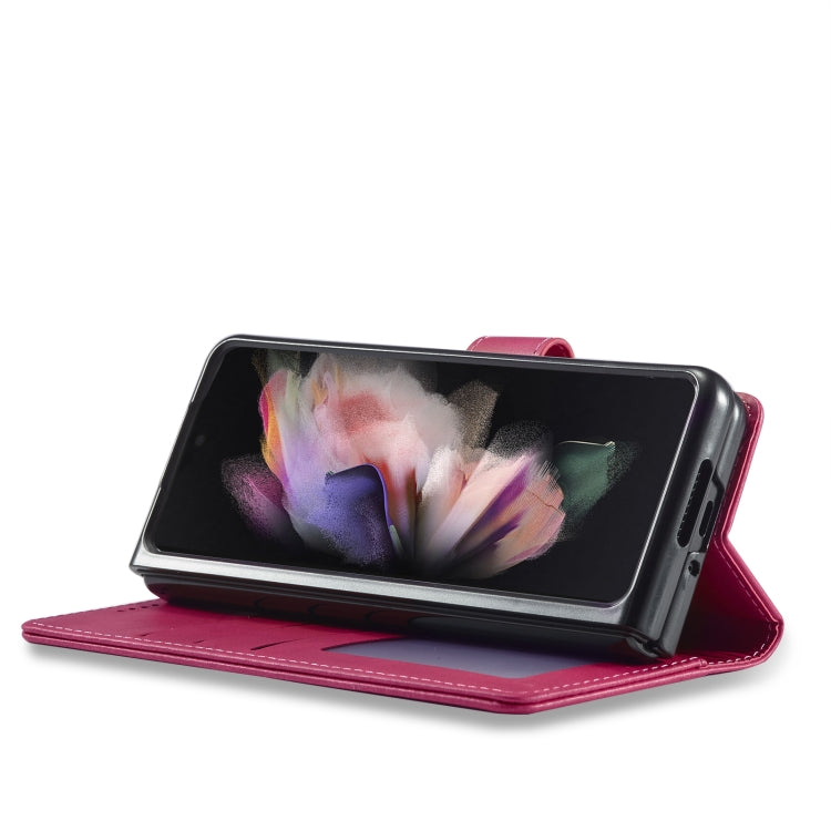 For Samsung Galaxy Z Fold4 5G LC.IMEEKE Calf Texture Leather Phone Case(Red)