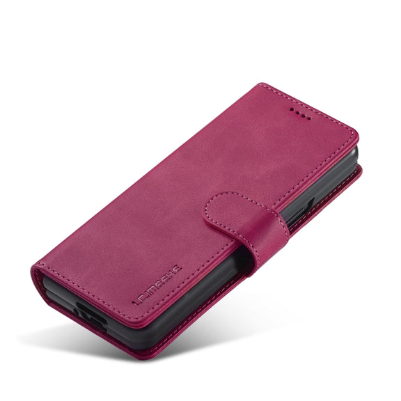 For Samsung Galaxy Z Fold4 5G LC.IMEEKE Calf Texture Leather Phone Case(Red)