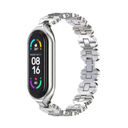 For Xiaomi Mi Band 5 / 6 MIJOBS Bone Chain Double Hole Metal Watch Band(Silver)