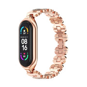 For Xiaomi Mi Band 5 / 6 MIJOBS Bone Chain Double Hole Metal Watch Band(Rose Gold) - Watch Bands by MIJOBS
