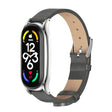For Xiaomi Mi Band 7 / 7 NFC MIJOBS Plus Metal Case Microfiber Leather Watch Band(Grey Silver) - Watch Bands by MIJOBS