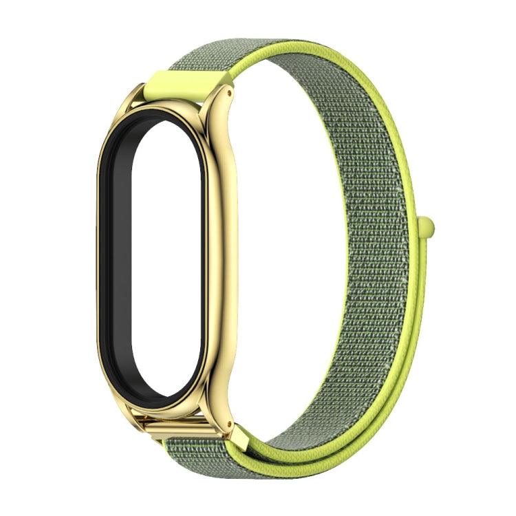For Xiaomi Mi Band 7 / 7 NFC MIJOBS Plus Stainless Steel Case Nylon Watch Band(Yellow) - Watch Bands by MIJOBS
