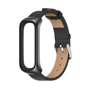 For Samsung Galaxy Fit 2 MIJOBS Metal Case Microfiber Leather Watch Band(Black)