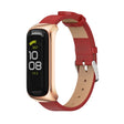 For Samsung Galaxy Fit 2 MIJOBS Metal Case Microfiber Leather Watch Band(Red Rose Gold) - Watch Bands by MIJOBS