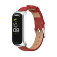 For Samsung Galaxy Fit 2 MIJOBS Metal Case Microfiber Leather Watch Band(Red Silver) - Watch Bands by MIJOBS