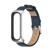 For Samsung Galaxy Fit 2 MIJOBS Metal Case Microfiber Leather Watch Band(Blue Silver)
