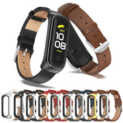 For Samsung Galaxy Fit 2 MIJOBS Metal Case Microfiber Leather Watch Band(Blue Silver)