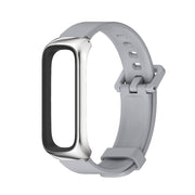 For Samsung Galaxy Fit 2 MIJOBS Metal Case Silicone Watch Band(Grey Silver) - Watch Bands by MIJOBS