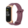 For Samsung Galaxy Fit 2 MIJOBS Metal Case Silicone Watch Band(Wine Red Rose Gold) - Watch Bands by MIJOBS