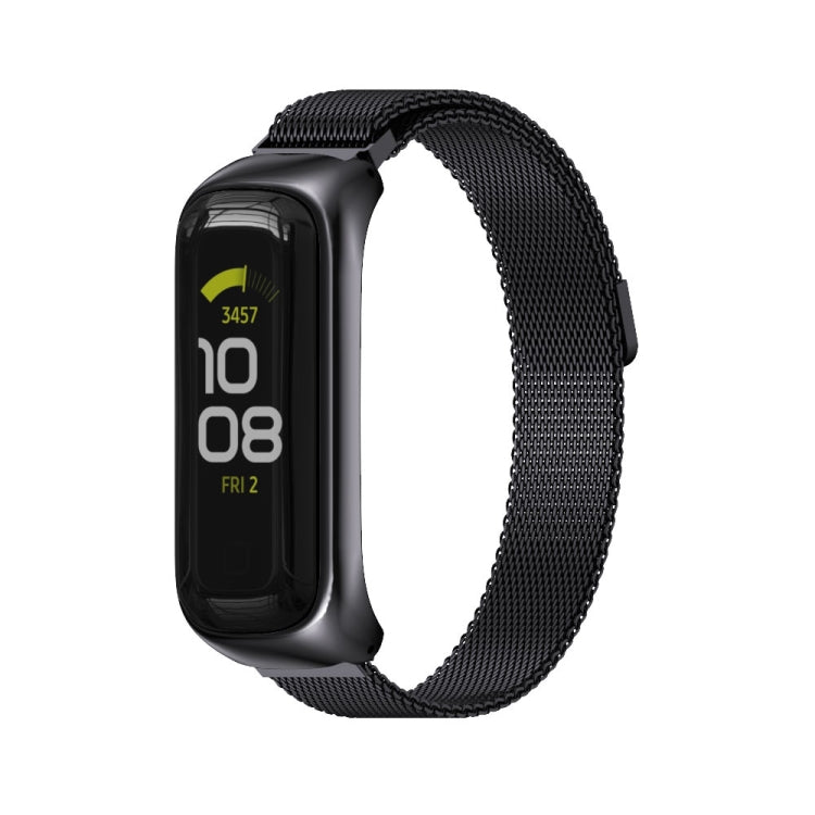 For Samsung Galaxy Fit 2 MIJOBS Milan Magnetic Stainless Steel Watch Band(Black) - Watch Bands by MIJOBS