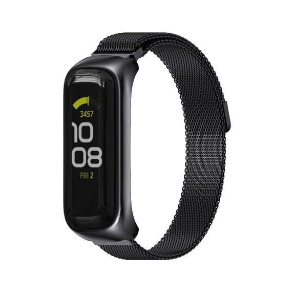 For Samsung Galaxy Fit 2 MIJOBS Milan Magnetic Stainless Steel Watch Band(Black) - Watch Bands by MIJOBS
