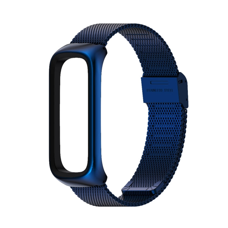 For Samsung Galaxy Fit 2 MIJOBS Milan Buckle Stainless Steel Watch Band(Blue) - Watch Bands by MIJOBS