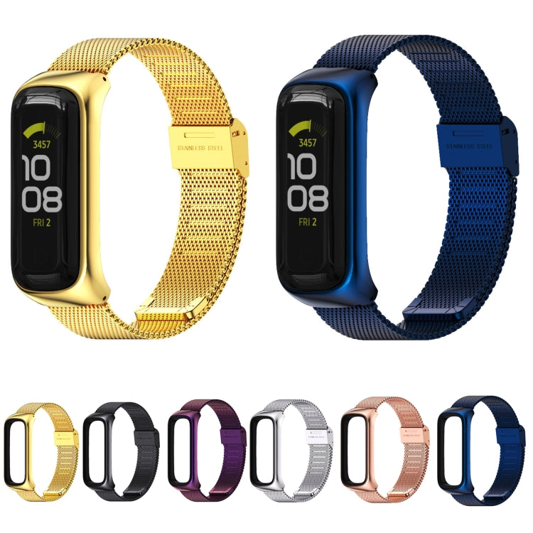 For Samsung Galaxy Fit 2 MIJOBS Milan Buckle Stainless Steel Watch Band(Blue) - Watch Bands by MIJOBS