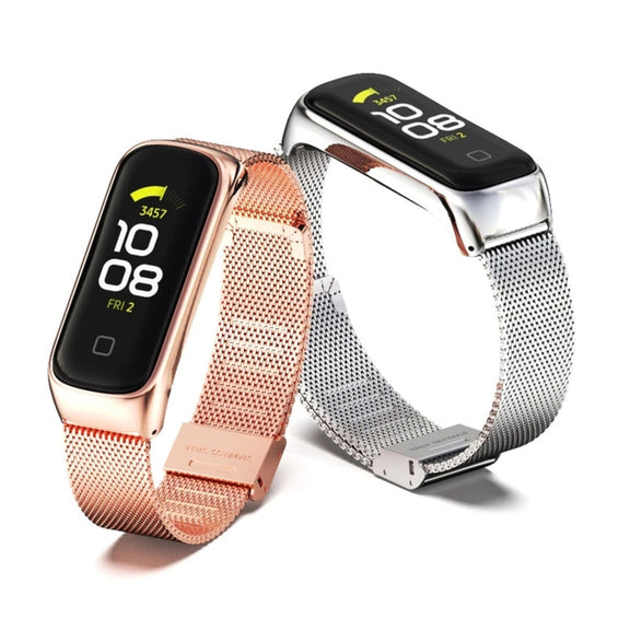 For Samsung Galaxy Fit 2 MIJOBS Milan Buckle Stainless Steel Watch Band(Blue) - Watch Bands by MIJOBS