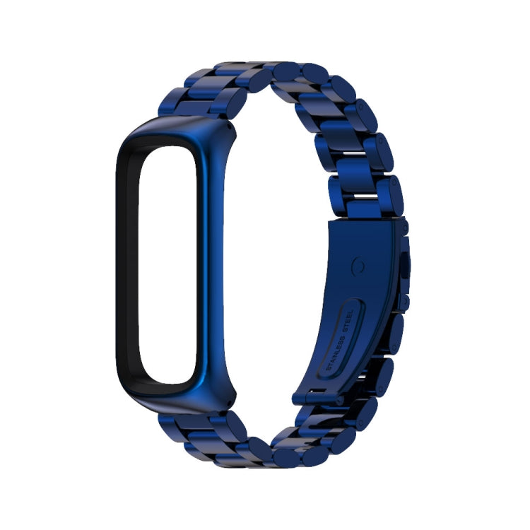 For Samsung Galaxy Fit 2 MIJOBS Three-bead Metal Stainless Steel Watch Band(Blue) - Watch Bands by MIJOBS
