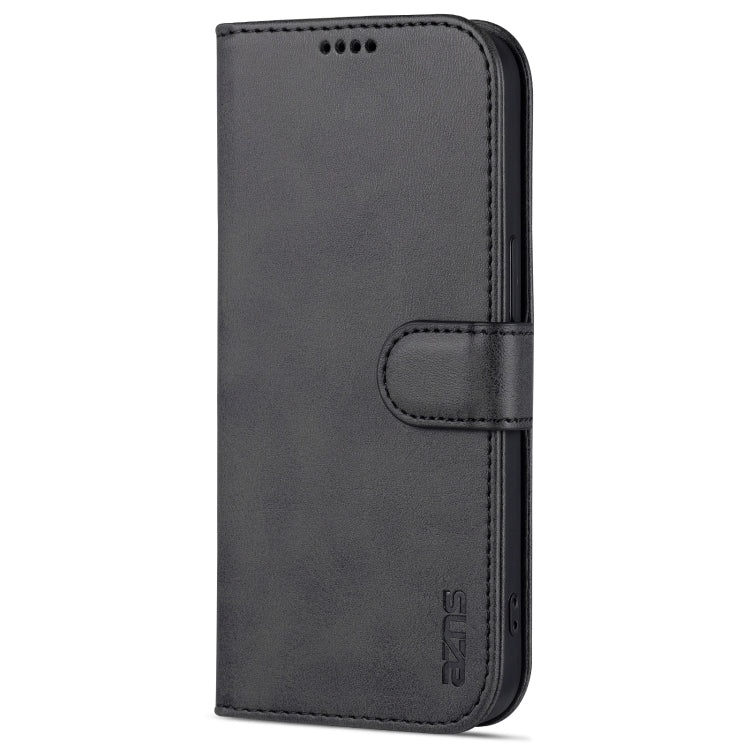 For iPhone 14 Pro Max AZNS Skin Feel Calf Texture Horizontal Flip Leather Case (Black)