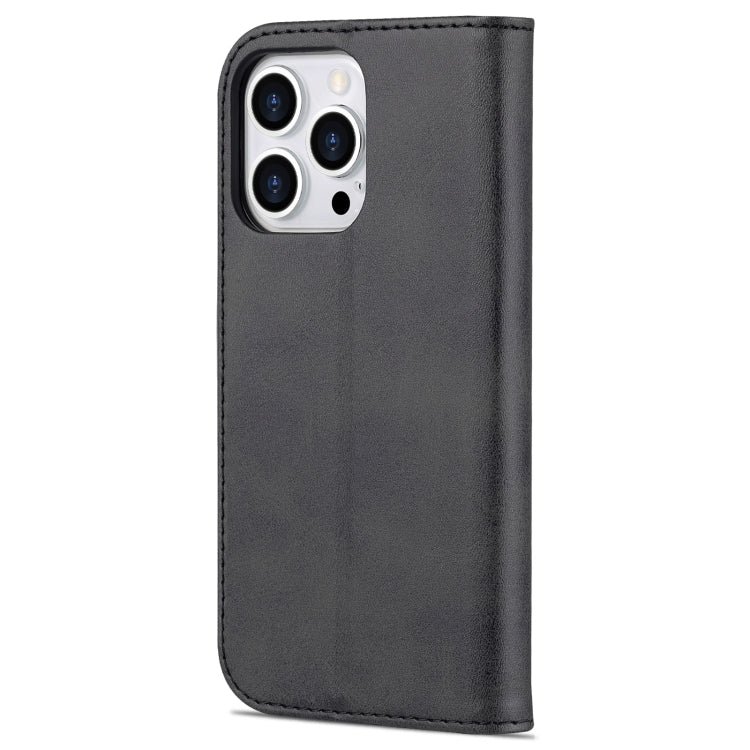 For iPhone 14 Pro Max AZNS Skin Feel Calf Texture Horizontal Flip Leather Case (Black)