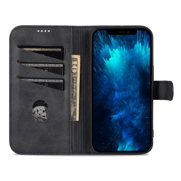 For iPhone 14 Pro Max AZNS Skin Feel Calf Texture Horizontal Flip Leather Case (Black)