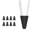 8 PCS / Set Universal Wearable Stylus Nib Cover For Apple Pencil 1 / 2(Black) - Pencil Accessories by PMC TechLife | Online Shopping South Africa | PMC TechLife