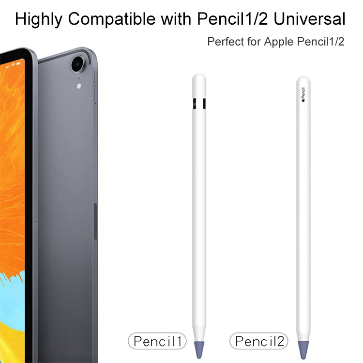 8 PCS / Set Universal Wearable Stylus Nib Cover For Apple Pencil 1 / 2(Black)