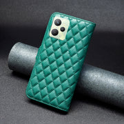 For OPPO Realme C35 Diamond Lattice Wallet Leather Flip Phone Case(Green)