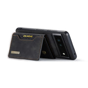 For Google Pixel 6A DG.MING M2 Series 3-Fold Multi Card Bag Phone Case(Black)