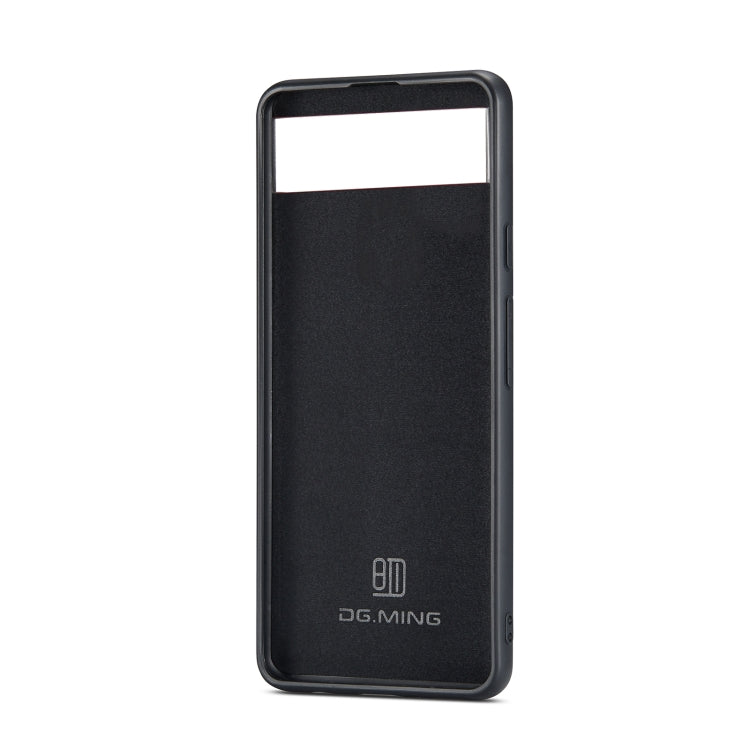For Google Pixel 6A DG.MING M2 Series 3-Fold Multi Card Bag Phone Case(Coffee)