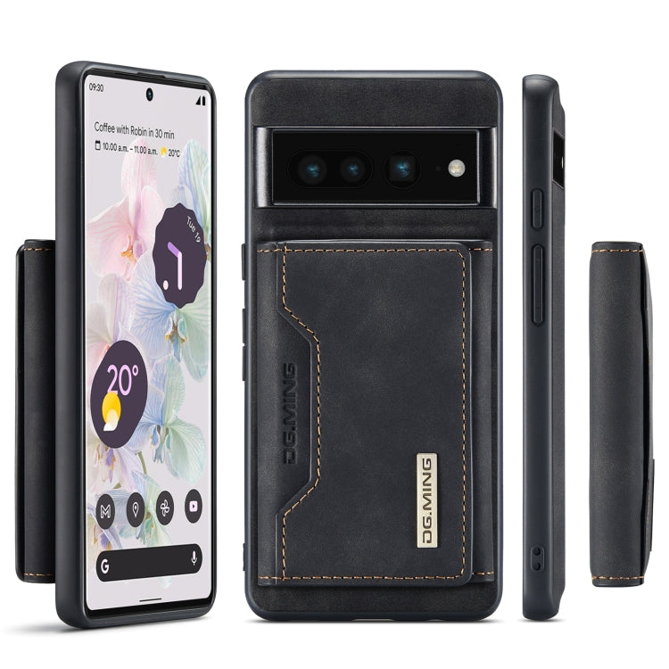 For Google Pixel 7 Pro 5G DG.MING M2 Series 3-Fold Multi Card Bag Phone Case(Black)
