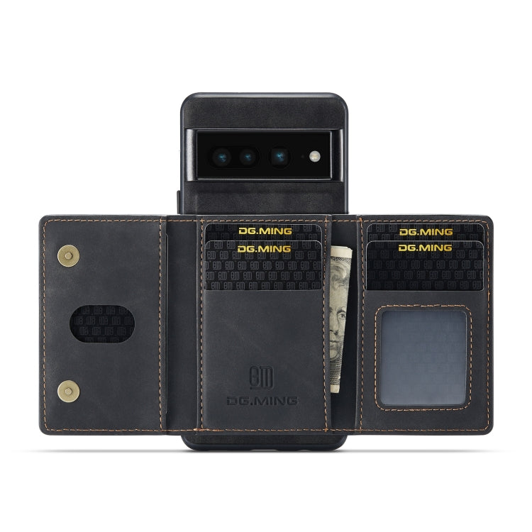 For Google Pixel 7 Pro 5G DG.MING M2 Series 3-Fold Multi Card Bag Phone Case(Black)