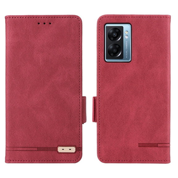 For OPPO A57 5G 2022 / Realme V23 5G Magnetic Clasp Leather Phone Case(Red)