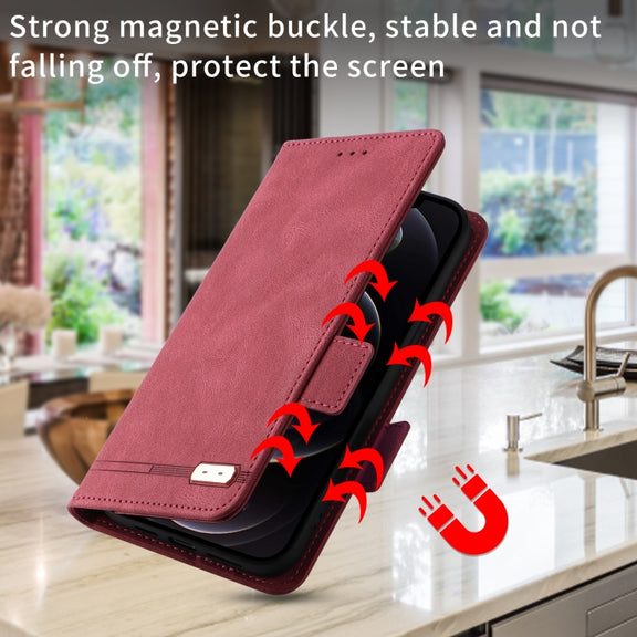 For OPPO A57 5G 2022 / Realme V23 5G Magnetic Clasp Leather Phone Case(Red)