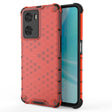 For OPPO A57 4G Global Honeycomb Phone Case(Red) - OPPO Cases by PMC TechLife | Online Shopping South Africa | PMC TechLife | Buy Now Pay Later Mobicred
