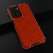 For OPPO A57 4G Global Honeycomb Phone Case(Red)