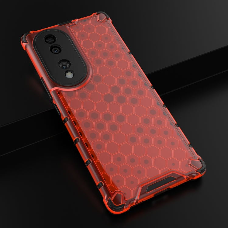 For Honor 70 5G Honeycomb Phone Case(Red)