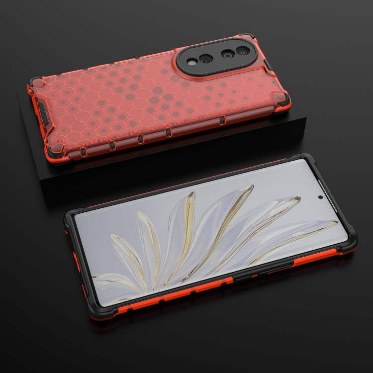 For Honor 70 5G Honeycomb Phone Case(Red)
