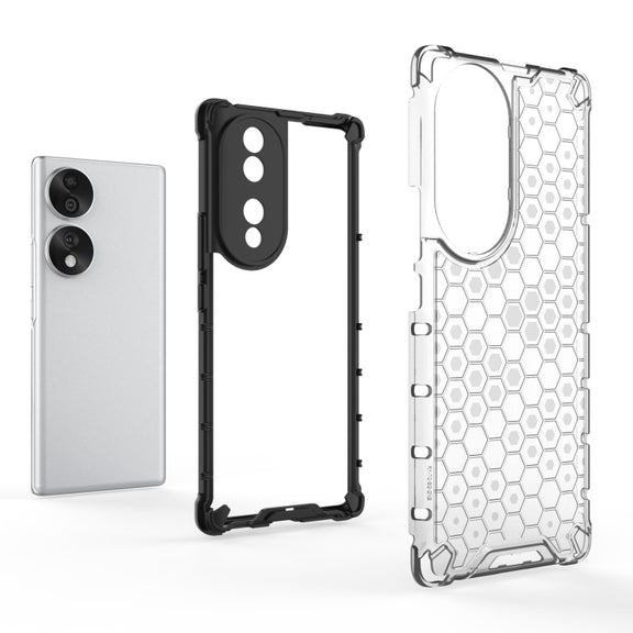 For Honor 70 5G Honeycomb Phone Case(Red)