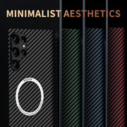 For Samsung Galaxy S22 Plus 5G Carbon Fiber Texture MagSafe Magnetic Phone Case(Black)