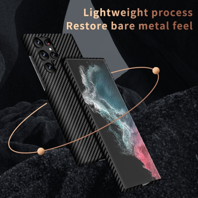 For Samsung Galaxy S22 Plus 5G Carbon Fiber Texture MagSafe Magnetic Phone Case(Black)