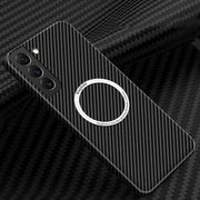 For Samsung Galaxy S21 Plus 5G Carbon Fiber Texture MagSafe Magnetic Phone Case(Black)