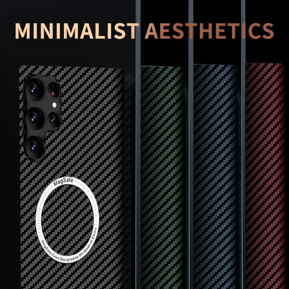 For Samsung Galaxy S21 Plus 5G Carbon Fiber Texture MagSafe Magnetic Phone Case(Black)