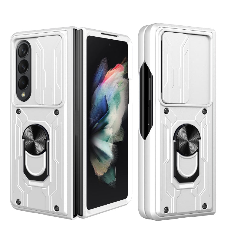 For Samsung Galaxy Z Fold4 Sliding Camshield Card Phone Case(White)