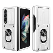 For Samsung Galaxy Z Fold4 Sliding Camshield Card Phone Case(White)