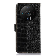 For Xiaomi 12S Ultra Crocodile Top Layer Cowhide Leather Phone Case(Black)