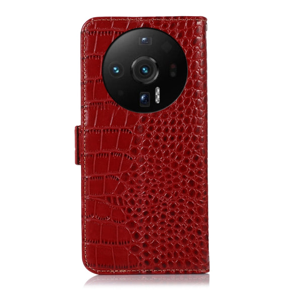 For Xiaomi 12S Ultra Crocodile Top Layer Cowhide Leather Phone Case(Red)