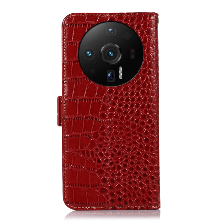 For Xiaomi 12S Ultra Crocodile Top Layer Cowhide Leather Phone Case(Red)