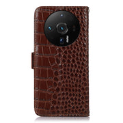 For Xiaomi 12S Ultra Crocodile Top Layer Cowhide Leather Phone Case(Brown)