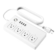 WiFi 10A SM-SO301-U 2500W 4 Holes + 4 USB Smart Power Strip, US Plug(White)