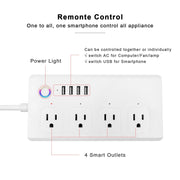 WiFi 10A SM-SO301-U 2500W 4 Holes + 4 USB Smart Power Strip, US Plug(White)