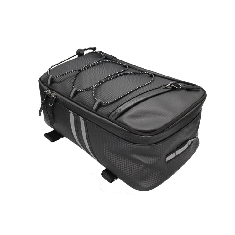 Motorcycle Water-resistant PU Leather Rack Rear Carrier Bag, Capacity: 8L with Rain Cover